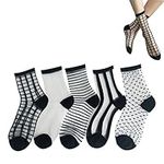 aoozleny Women Sheer Socks,Transparent Stretch Elasticity Ankle Cool Socks, 5 Pairs