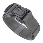 JUKMO Tactical Belt for Men, Military Rigger 1.5" Nylon Web Work Belt with Quick Release Heavy Duty Buckle (Grey, Medium-for Waist 36"-42" (Length 49"))