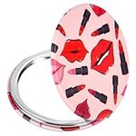 YTZJ Direct Premium Compact Vanity Mirror Gifts for Girls Women Beauty, Stylish Travel Folding Makeup Mirrors for Wallet Purse Pocket Handbag, Portable Double-Sided Magnifying Cosmetic Mirror, Red