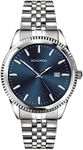 Sekonda King Men's 40mm Quartz Watch in Blue with Analogue Display, and Silver Stainless Steel Bracelet 1640