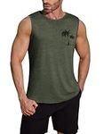 COOFANDY Men's Workout Vests Bodybuilding Tank Tops Athletic Training Gym Shirts Vest Sleeveless Muscle T-Shirt Army Green 3XL