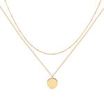 Jenosy Dainty Disc Necklace for Women Personalised Disc Pendant Necklace 18K Gold Plated Necklace Adjustable Choker Necklace Gold Layered Disc locket Necklace Trendy Party Jewellery Gift