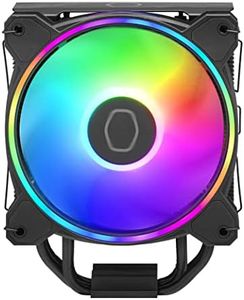 Cooler Master Hyper 212 Halo CPU Air Cooler - Jet Black Aluminium Finish, 4 Continuous Direct Contact Heat Pipes with Fins, MF120 Halo2 ARGB Fan, ARGB Auto Detect, LGA1700 & AM5 Brackets - Black