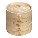 Joyce Chen 2-Tier Bamboo Steamer Baskets, 6-Inch