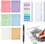 700 Pcs Pastel Transparent Sticky Notes, Writable Index Book Annotation Tabs, Clear Memo Pad with Dual Tips Marker Pen, Aesthetic School Office Supplies for Bible Study Note Taking Planner