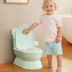 CheerTry 2-in-1 Toddler Potty Training Toilet - Larger Potty Chair & Detachable Training Seat for Boys & Girls Ages 1-3 with Flushing Sound, Wipes Storage, Toilet Paper Holder