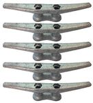 ZUJARA 6 inch Dock Cleats, 5-Pack Galvanised Iron Boat Cleat for Marine or Decorative Applications