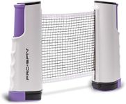 PRO-SPIN Retractable Ping Pong Net – 72" Table Tennis Net with Clamps | Portable Ping Pong Net for Any Table | Includes Custom Mesh Storage Bag | Replacement Table Tennis Net Posts (Purple)