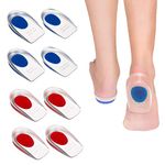 AMTAM 4 Pairs of Gel Heel Cups Plantar Fasciitis Inserts Heel Pads Insoles for Heel Spurs, Gel Heel Cushions for Heel Pain Relief Silicone Gel for Achilles Pain Relief, Fascia Support, Sore Feet