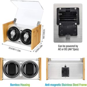 Watch Winder Smith Bamboo Watch Winder Box – Automatic Display Case