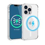 TORU MX Slim Compatible with iPhone 13 Pro Clear Case - Transparent Protective Soft Bumper & Anti-Yellowing Hard Cover with Wrist Strap Designed for MagSafe Magnetic Charger - Crystal Clear