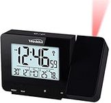 Youshiko Radio Control (Official 2024 MSF UK Version) Projection Alarm Clock, Bedroom Projector Clock Dual Alarms LCD Display Date Time