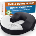 Donut Cushion Haemorrhoids Pillow – 100% Memory Foam Cushions with Non-Slip Bottom – Doughnut Ring To Sit On - Orthopedic Firm Seat for Home, Office, Wheelchair – Coccyx Pain Pressure Relief