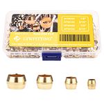 LTWFITTING Assortment Kit 1/8 3/16 1/4 5/16 Inch OD Compression Sleeves Ferrules, Brass Compression Fittings(Pack of 200)