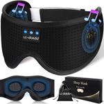 LC-dolida Fabric Cleanux Zone Sleep Mask With Bluetooth Headphones Sleep Headphones Bluetooth Sleep Mask Sleeping Headphones For Side Sleepers Best Gift And Travel Essential (Elegant Black)