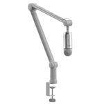 IXTECH Boom Arm - Adjustable 360° Rotatable Microphone Sturdy Stainless Steel Mic Desk, Table Stand Foldable Scissor Stable Mount Arms for Radio Studio, Podcast, Gaming (MATTE SILVER)