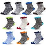 GENTABY Toddler Boys Socks Cotton Socks - Kids Socks Multipack Size 7-10 Attractive Soft Elastic Crew Socks - 10 Packs for 3-5 Years Junior School Socks.