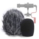 VideoMicro Microphone Foam windscreen & Deadcat Wind Shield, Foam & Furry Wind Muff for Rode VideoMicro and VideoMic Me Me-L Mic (2 PACK) by YOUSHARES