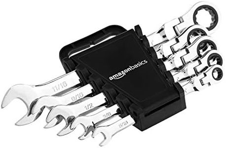 Amazon Basics Flexible Ratcheting Wrench Set - SAE, 5-Piece