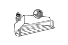 Croydex Stick N Lock 2 Adhesive Shower Basket Caddy, 5 Year Rust Free Guarantee, Silver