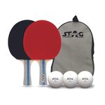 Stag Iconic 4 Star Professional Table Tennis (T.T) Multi-Set - Table Tennis Rackets and T.T Balls Included| All-in-One Ping Pong Paddle Playset - Table Game Accessories