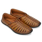 Vellinto Ethnic Juttis/Mojaris for Men ll Casual Pathani Jutis for Men ll Trendy Casual Shoes for Men Beige