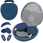 Hard Case for AirPods Max Headphone Supports Sleep Mode, Travel Carrying Case with AirPods Max Silicone Earpad Cover/Ear Cups Cover/Headband Cover, AirPods Max Protective Portable Storage Bag (Blue)