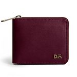 DailyObjects Burgundy Women's Zip Wallet | Made with Vegan Leather Material | Carefully Handcrafted | Holds up to 8 Cards | Slim and Easy to Fit in Pocket | Coin Pocket with Button Closure