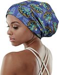 FocusCare Women's Slap Hat,Satin Lining Oversized Natural Hair Sleeping Night Sky Blue Green