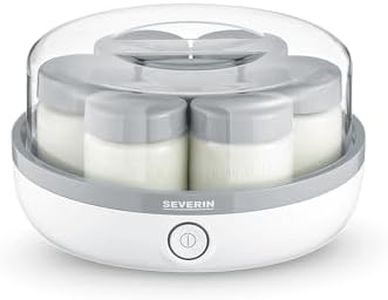 SEVERIN Yoghurt Maker, Yoghurt Machine with Time Display for Making Homemade and Vegan Yogurt, Contains 7 Yoghurt Jars with Glass Lid, BPA-Free, JG 3518