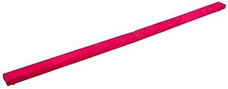 2.4m (8FT) Gymnastics Folding Balance Beam Pink Synthetic Suede