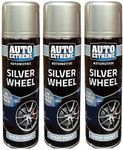 3 x Silver Wheel Aerosol Spray Pain