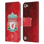 Head Case Designs Officially Licensed Liverpool Football Club Red Geometric 1 Crest 1 Leather Book Wallet Case Cover Compatible With Apple iPod Touch 5G 5th Gen