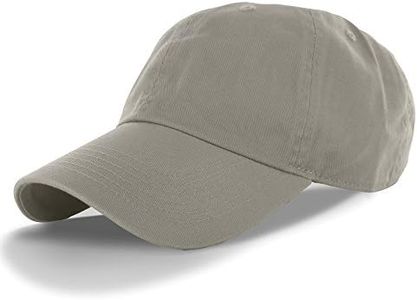 DS Plain 100% Cotton Hat Men Women Adjustable Baseball Cap (30+ Colors) Gray, One Size