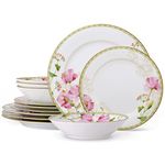 Noritake 1737-12H Poppy Place 12-Piece Set, Service for 4 in White, Porcelain