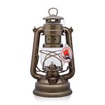 Feuerhand Outdoor Kerosene Fuel Lantern, German Made Weather Resistant Baby Special 276 Galvanized Hurricane Lamp for Camping or Patio, 10 Inches, Bronze