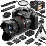 8K & 64MP Digital Camera for Photography, 48X Zoom with Moon Mode，Black