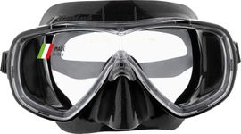 Cressi Single Lens Mask & Snorkel Set - Tempered Glass Diving Mask - Snorkel Set Adults for Pools & Sea - Quick-Adjust Buckles for Scuba Diving Equipment - Black / Black - Single Mask