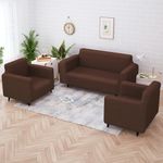 Story@Home Sofa Cover 3+1+1 Seater | Elastic Sofa Cover | Polyester | (Dark Brown) Durable and Stylish Sofa Cover Set | Criss Cross Design Sofa Cover, Anti-Slip Sofa Cover for Living Room