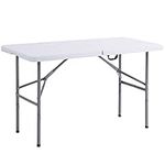 Denny International Folding Trestle Table Heavy Duty with Locking System Multi Purpose Indoor Outdoor Picnic BBQ Party (4ft)