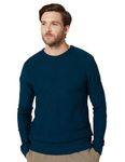 Amazon Brand - Symbol Men's Acrylic Crew Neck Pullover Sweater (SYM-A23-SWT-05_Teal,Diamond_L)