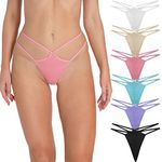 PSEFNAGX Women Varity of T-Backs Sexy Underwear 6 Pcs of G Strings Cotton Undies Panties Tanga Size XXLarge