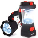 Duronic Camping Lantern Rechargeable LED Camping Light Hurricane, 5W Wind Up Flashlight Torch Lanterns for Hiking, Wind-up Emergency Light with 3 Light Modes for Outdoor Activities