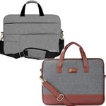 DERBEN CLOVE® Combo Pack of 2 15.6 Laptop Messenger Office Side Bag for Men and Women - Black Grey