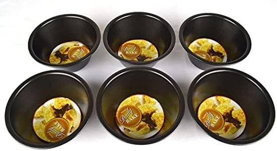 New Daily Bake 12cm x 5cm Non Stick Pie Dish Set of 6 Quiche Tart Flan Pan Tin