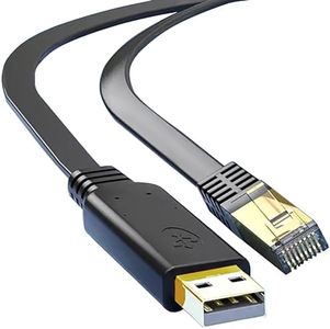 tunghey USB to RJ45 Console Cable, Gold Plated USB A Male to RJ45 Male FTDI Console Cable for Routers, Switches,Serves and More. (1M)