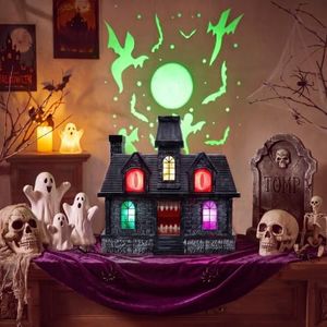 Halloween 14" Projection Haunted House, Animated Snapping, Colorful Lights