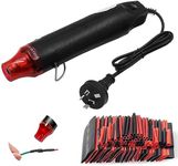 OundarM Mini Heat Air Gun with 127 pcs Heat Shrink Tube, 300 Watt 230V Portable Hot Gun for for DIY Craft, Heat Shrink Tubing, Embossing,Removing Paint Drying Crafts Electronics DIY Tool