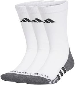 adidas Unisex Adult's Performance CLIMACOOL Cushioned Crew Socks 3 Pairs, White, L