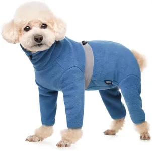 Polar Fleece Dog Coats for Small Medium Dogs, Winter Jacket Sweater Vest Bodysuit, Four-Legged Warm Clothes Pajamas